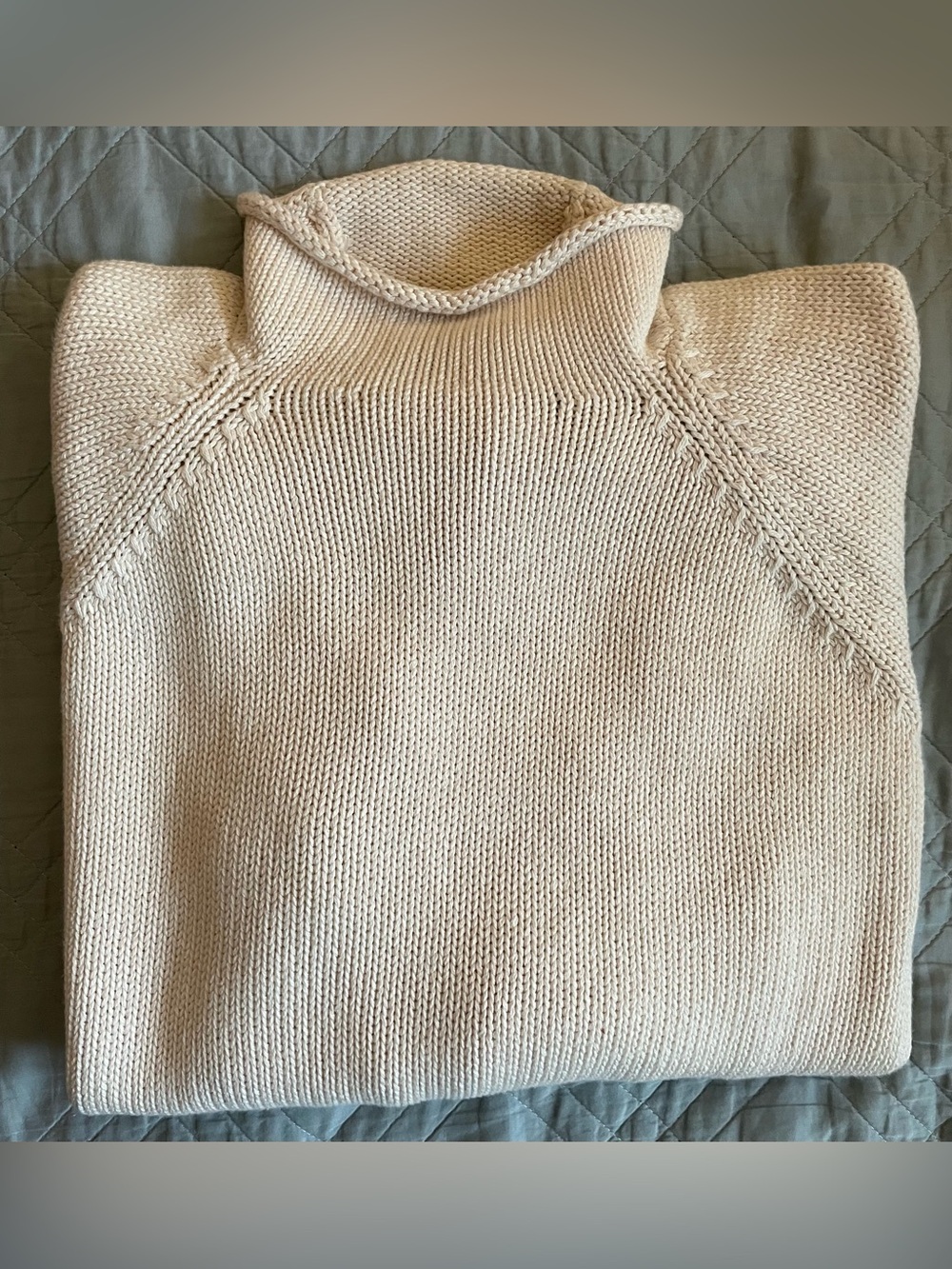 J. CREW 1988 RollneckT™ sweater in cotton in Mountain White Size M $98 BW186 - Picture 7 of 10